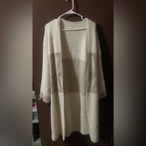 Anthropologie Long Cardigan - Cream - Oversized - 3/4 Sleeve